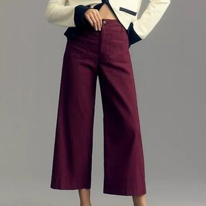 Anthropologie Maeve Cropped Wide-Leg Trousers